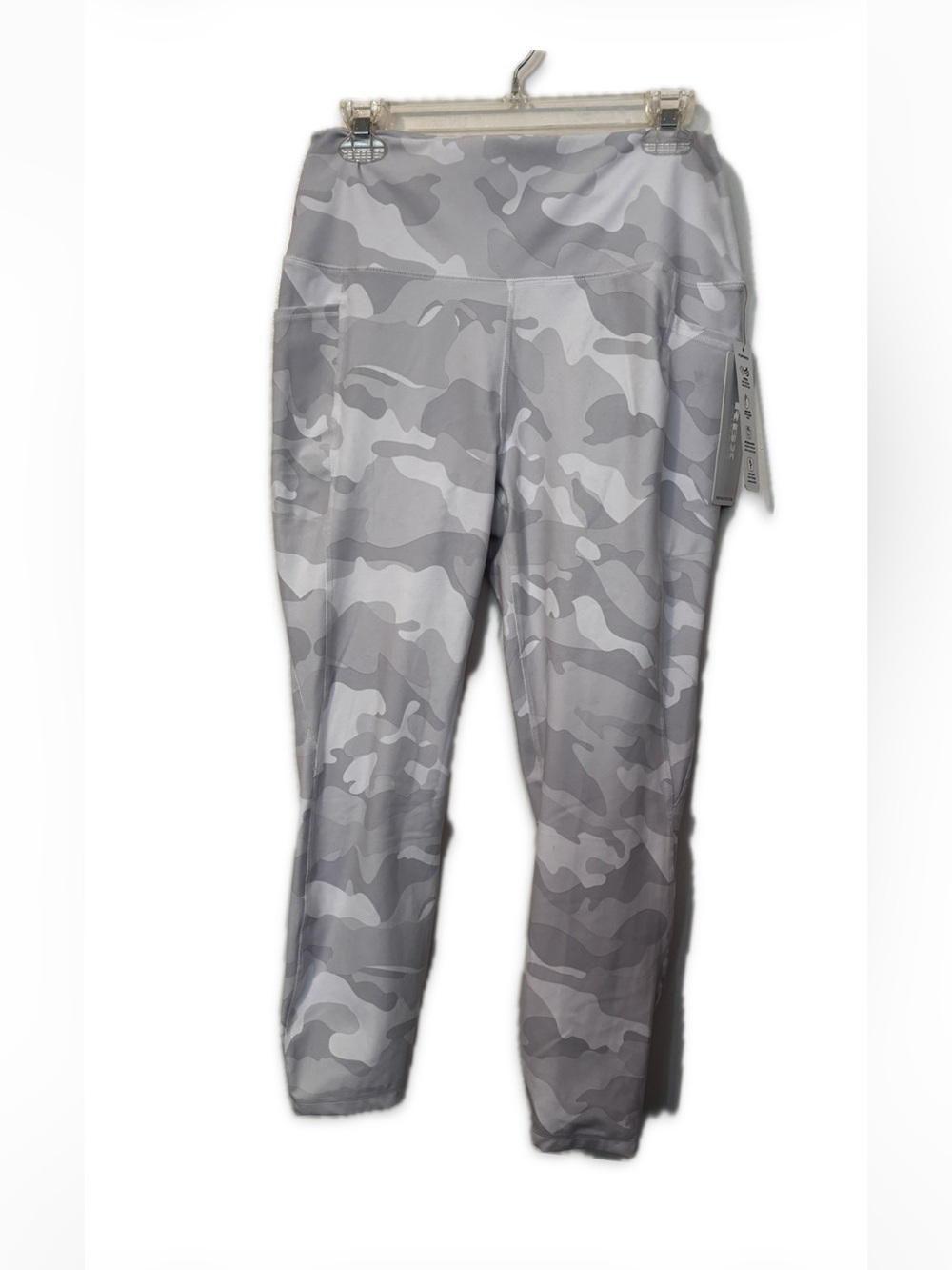 RBX White and Gray Camouflage Ankle Length high waisted leggings